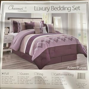 NWT chezmoi Arden Purple 7 piece bedding